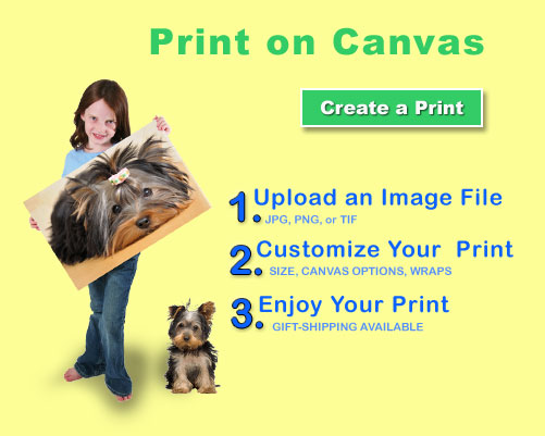Upload your image and order. Your will turn memories into canvas prints