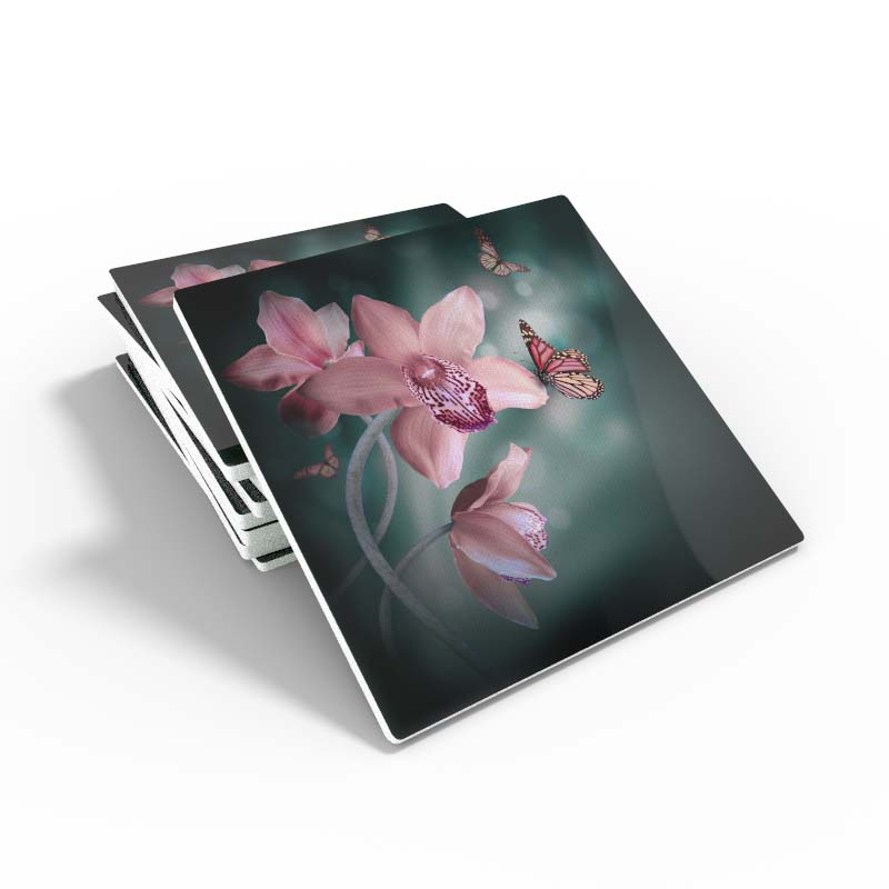 Your image is printed on white ceramic tiles, available in 7 different sizes from 4x4 to 12x12. Or create framed or easel back tabletop tiles that are ready for display.