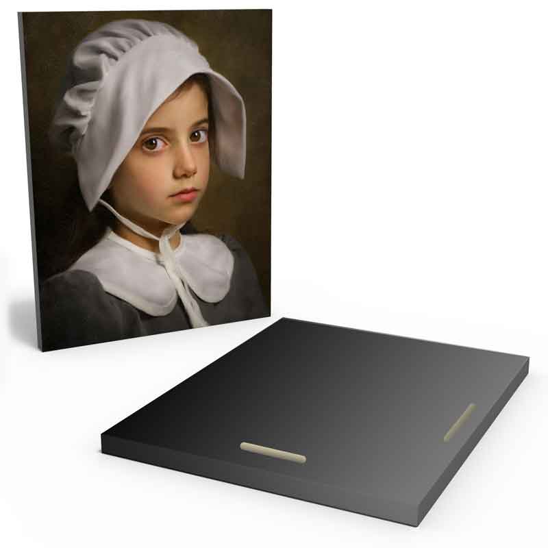 Your art and photography will look stunning with these high definition displays. Artwork arrives ready to hang, with black chamfered sides and pre-drilled mounting holes on the back. Actual thickness of the panels is 0.625”.