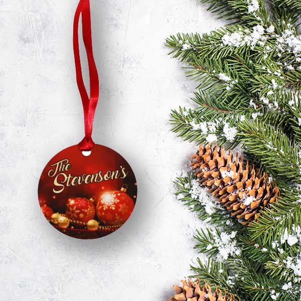 Christmas ornaments available any time of the year. Print your photos or your artwork and hang them during the Holidays! 